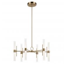 Kichler 52752CPZLED - Riven 33 Inch LED 12 Light Chandelier with Clear Fluted Glass in Champagne Bronze