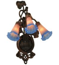  11170 - 10.5"W Pink/Blue Pond Lily 3 LT Wall Sconce
