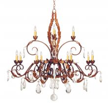  120354 - 48" Wide Country French 12 Light Two Tier Chandelier