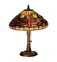  27158 - 16"H Tiffany Dragonfly w/ Twisted Fly Mosaic Base Accent Lamp