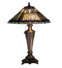  27563 - 23"H Tiffany Jeweled Peacock Table Lamp.602