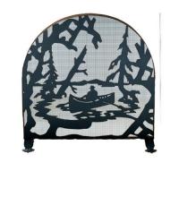 Meyda Blue 28741 - 30"W X 30"H Canoe At Lake Arched Fireplace Screen