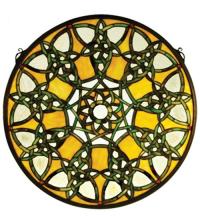  51531 - 20"W X 20"H Knotwork Trance Medallion Stained Glass Window