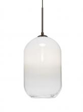 Besa Lighting 1JC-OMEGA12WH-BR - Besa, Omega 12 Cord Pendant, White/Clear, Bronze Finish, 1x60W Medium Base