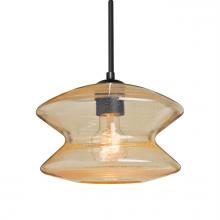 Besa Lighting 1JC-ZENGD-EDIL-BK - Besa, Zen Cord Pendant, Gold Bubble, Black Finish, 1x8W LED Filament