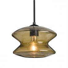 Besa Lighting 1JC-ZENLT-EDIL-BK - Besa, Zen Cord Pendant, Latte Bubble, Black Finish, 1x8W LED Filament