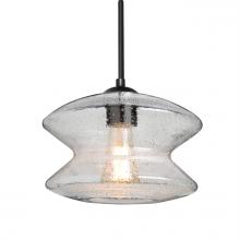 Besa Lighting 1JT-ZENCL-EDIL-BK - Besa, Zen Cord Pendant, Clear Bubble, Black Finish, 1x8W LED Filament