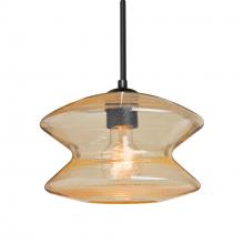 Besa Lighting 1JT-ZENGD-EDIL-BK - Besa, Zen Cord Pendant, Gold Bubble, Black Finish, 1x8W LED Filament
