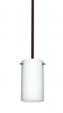 Besa Lighting 1TT-440407-BR - Besa Stem Stilo 7 Pendant Bronze Opal Matte 1x50W E12 base