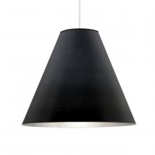 Besa Lighting 1TT-DYLANBK-LED-WH - Besa Dylan Stem Pendant, Black, White Finish, 1x30W LED