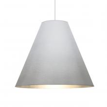 Besa Lighting 1TT-DYLANSL-LED-WH - Besa Dylan Stem Pendant, Silver, White Finish, 1x30W LED