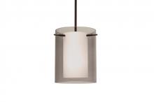 Besa Lighting 1TT-S00607-LED-BR - Besa Pendant Pahu 8 Bronze Transparent Smoke/Opal 1x11W LED
