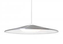 Besa Lighting 1TT-SWANSL-LED-WH - Besa Swan Stem Pendant, Silver/Opal, White Finish, 1x23W LED