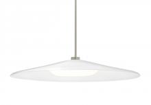 Besa Lighting 1TT-SWANWH-LED-SN - Besa Swan Stem Pendant, White/Opal, Satin Nickel Finish, 1x23W LED
