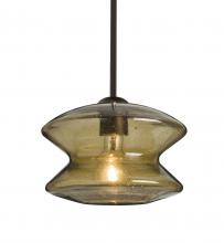 Besa Lighting 1TT-ZENLT-BR - Besa, Zen Stem Pendant, Latte Bubble, Bronze Finish, 1x60W Medium Base
