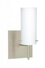  1SW-440307-LED-SN-SQ - Besa Wall With SQ Canopy Copa 3 Satin Nickel Opal Matte 1x5W LED
