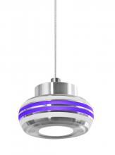  1XT-FLOW00-FRPL-LED-SN - Besa, Flower Cord Pendant, Frost/Purple, Satin Nickel Finish, 1x6W LED