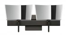 Besa Lighting 2SW-6773MR-LED-BR-SQ - Besa Groove Wall With SQ Canopy 2SW Mirror-Frost Bronze 2x5W LED