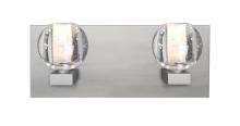 Besa Lighting 2WF-BOCABB-LED-SN - Besa, Boca Vanity, Clear Bubble, Satin Nickel Finish, 2x3W LED