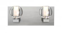 Besa Lighting 2WF-BOCACL-LED-SN - Besa, Boca Vanity, Clear, Satin Nickel Finish, 2x3W LED