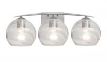 Besa Lighting 3WC-JILLYCL-SN - Besa, Jilly Vanity, Vapor Clear, Satin Nickel Finish, 3x60W Medium Base