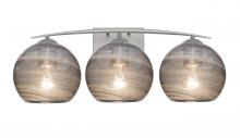 Besa Lighting 3WC-JILLYSM-SN - Besa, Jilly Vanity, Vapor Smoke, Satin Nickel Finish, 3x60W Medium Base