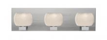 Besa Lighting 3WF-KENOWH-SN - Besa, Keno Vanity, White Sand, Satin Nickel Finish, 3x60W G9 Base