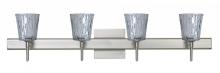 Besa Lighting 4SW-5125SF-LED-SN-SQ - Besa Wall With SQ Canopy Nico 4 Satin Nickel Stone Silver Foil 4x5W LED