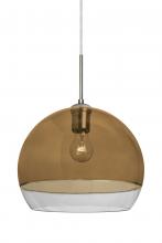 Besa Lighting J-ALLY12AM-SN - Besa, Ally 12 Cord Pendant For Multiport Canopy, Amber/Clear, Satin Nickel Finish