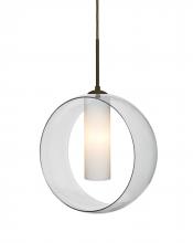 Besa Lighting J-PLATOCL-BR - Besa, Plato Cord Pendant For Multiport Canopies, Clear/Opal, Bronze Finish, 1x60W Medium Base