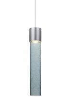 Besa Lighting X-WAND12BL-LED-SN - Besa, Wanda 12 Cord Pendant For Multiport Canopy, Blue Bubble, Satin Nickel Finish, 1x3W LED