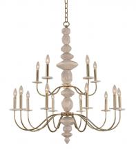 Kalco 304852CG - Carrara (10+5) Light 2 Tier Chandelier