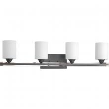 Progress P300147-143 - Dart Collection Four-Light Graphite Etched Glass Modern Bath Vanity Light