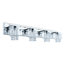 Eglo 201773A - 4 LT Bath/Vanity Light w/ Chrome Finish & Clear Glass Shades Surrounding Clear Glass Crystal Strands