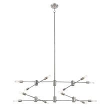 Eglo 203488A - 12 LT Open Bulb Pendant w/ Polished Nickel Finish & Semi-Adjustable Arms