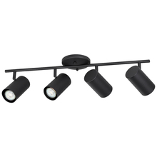  205134A - 4 LT Fixed Track Light Structured Black Finish Metal Cylinder Shades 4x10W