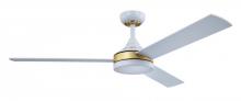 Eglo 235003-5218A - 52" PIERPORT LED c/fan, Wh/Sat.Brass