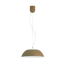 Eglo 39293A - 1 LT LED Pendant w/ Taupe Finish & Taupe Outer Finish &  White Interior Finish Metal Shade