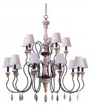 Maxim 39611SW/SHD396 - Olde World 15-Light Chandelier with Shades