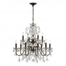 Crystorama 3029-EB-CL-S - Butler 12 Light Swarovski Strass Crystal English Bronze Chandelier