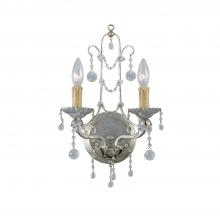 Crystorama 4612-SL - Paris Market 2 Light Silver Leaf Sconce