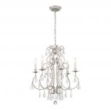 Crystorama 5016-OS-CL-MWP - Ashton 6 Light Hand Cut Crystal Olde Silver Chandelier