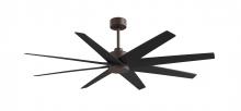 Matthews Fan Company AN-TB-BK-64 - Ariella - Eight Blade Ceiling Fan - Textured Bronze Finish - Matte Black Blades