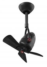Matthews Fan Company DI-BK-WDBK - Diane - Oscillating Directional Ceiling Fan - Matte Black Finish - Matte Black Wood Blades