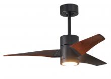 Matthews Fan Company SJ-BK-WN-42 - Super Janet - 42" Ceiling Fan - Integrated LED - Matte Black Finish - Walnut Tone Blades