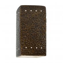 Justice Design Group CER-0925W-HMBR-LED1-1000 - Small LED Rectangle w/ Perfs - Open Top & Bottom (Outdoor)