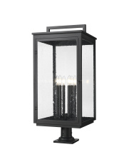 Z-Lite 5019PHXXLR-533PM-BK - 6 Light Outdoor Pier Mounted Fixture