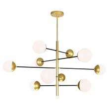  1226P38-10-169 - Compass 10 Light Chandelier With Medallion Gold Finish