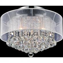  5062C20C (Clear + W) - Radiant 9 Light Drum Shade Flush Mount With Chrome Finish