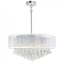  5062P24C (Clear + W) - Radiant 12 Light Drum Shade Chandelier With Chrome Finish